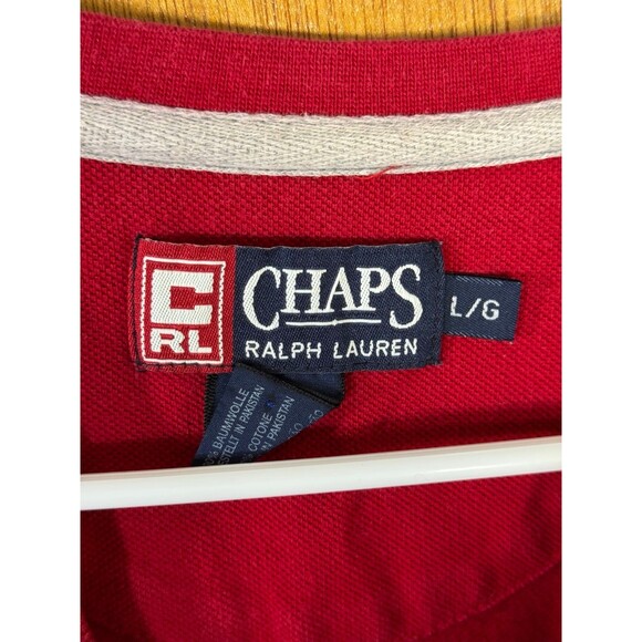 Vintage Chaps Ralph Lauren Long‎ Sleeve Shirt Red Large L - Picture 7 of 11